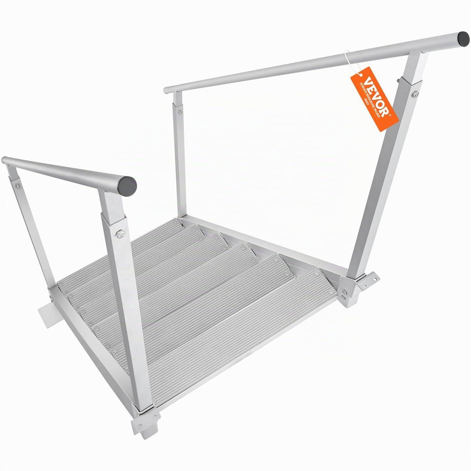 VEVOR 6-stufige Badeleiter mit Zwei Handläufen Bootsleiter 800x1850x2092mm Poolleiter aus Aluminiumlegierung Treppenleiter 250kg Tragfähigkeit 10cm Pedale Ideal für Häfen Boot Schwimmbäder