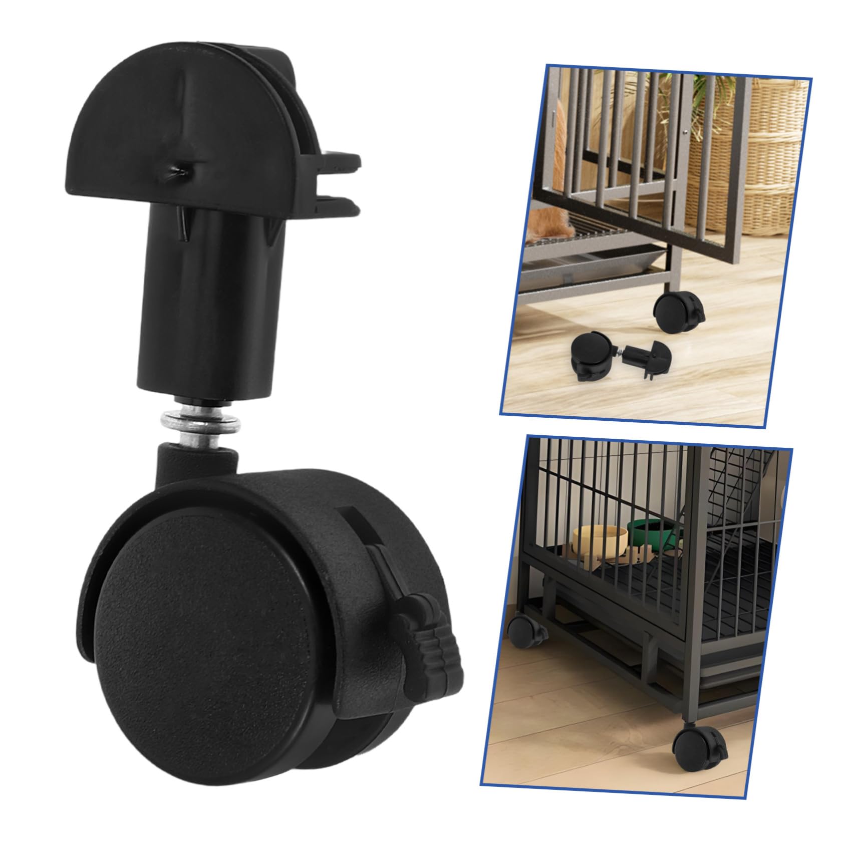 DOITOOL 4 Pièces Roues pour Cage à Animaux Roulettes et Durables Remplacement Compact Facile à Installer pour Cages Petits Animaux Roulettes avec Frein pour Mobilité Pratique