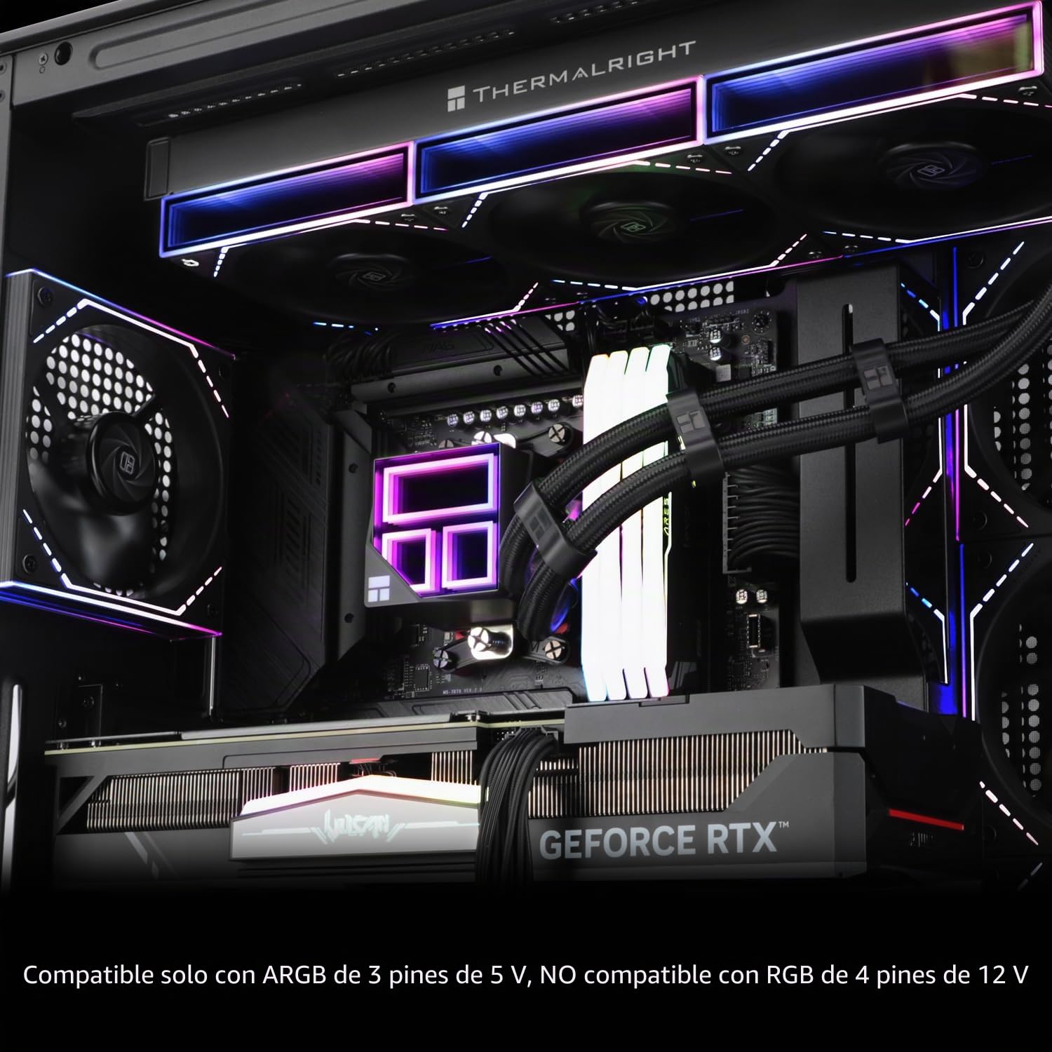 TR Frozen Infinity 360 NEGRO CPU AIO Cooler, Ventiladores TL-M12*3 PWM, Enfriador de Agua Procesador ARGB Infinity Mirror: LGA1851/1700/1150/1151/1200/2011