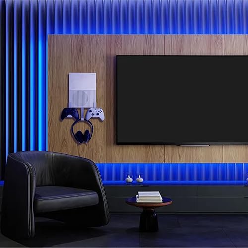 Miniatura 6 de Nymus Wall Mount for Xbox One S, Metal Wall Mount Holder for Xbox One S with Detachable 2 Controller Holder & Headphone Hanger