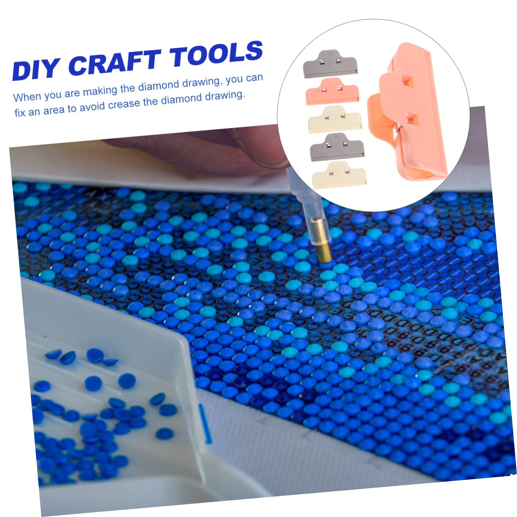 6 Clips De Fixation Grands Pour Peinture Diamant - Pinces Colorées Pour Maintenir La Toile - Outils DIY