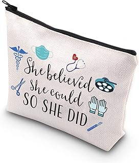 Surgical Technologist Gift She Believed She Could So She Did Inspirational Surgical Tech Makeup Bag (She Believed surg tech)