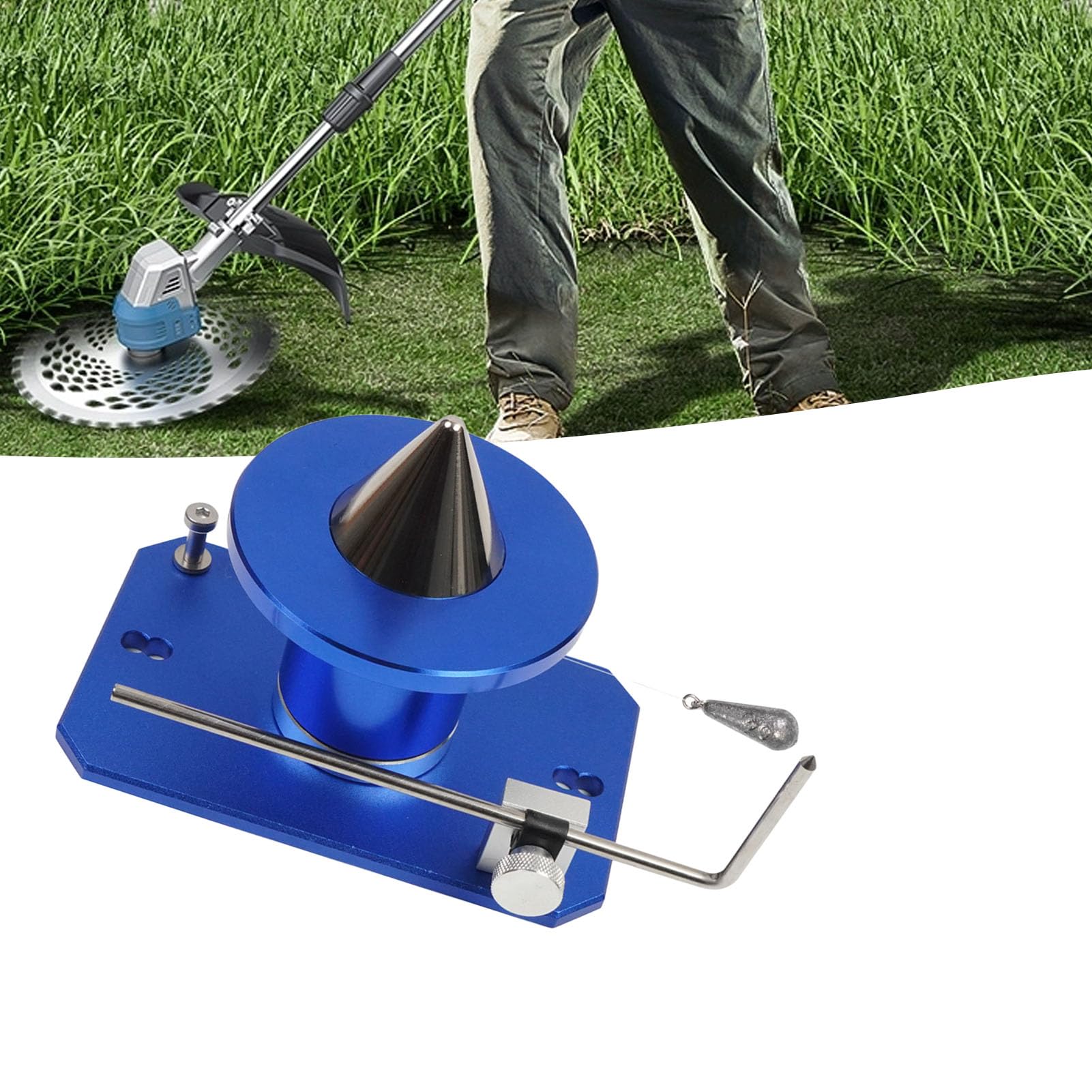 Equilibrador de Cuchillas para cortacésped, Fabricado en aleación de Acero, diseño montado en la Pared, el Modelo 339075B Presenta un diseño de Montaje magnético en la (Azul)