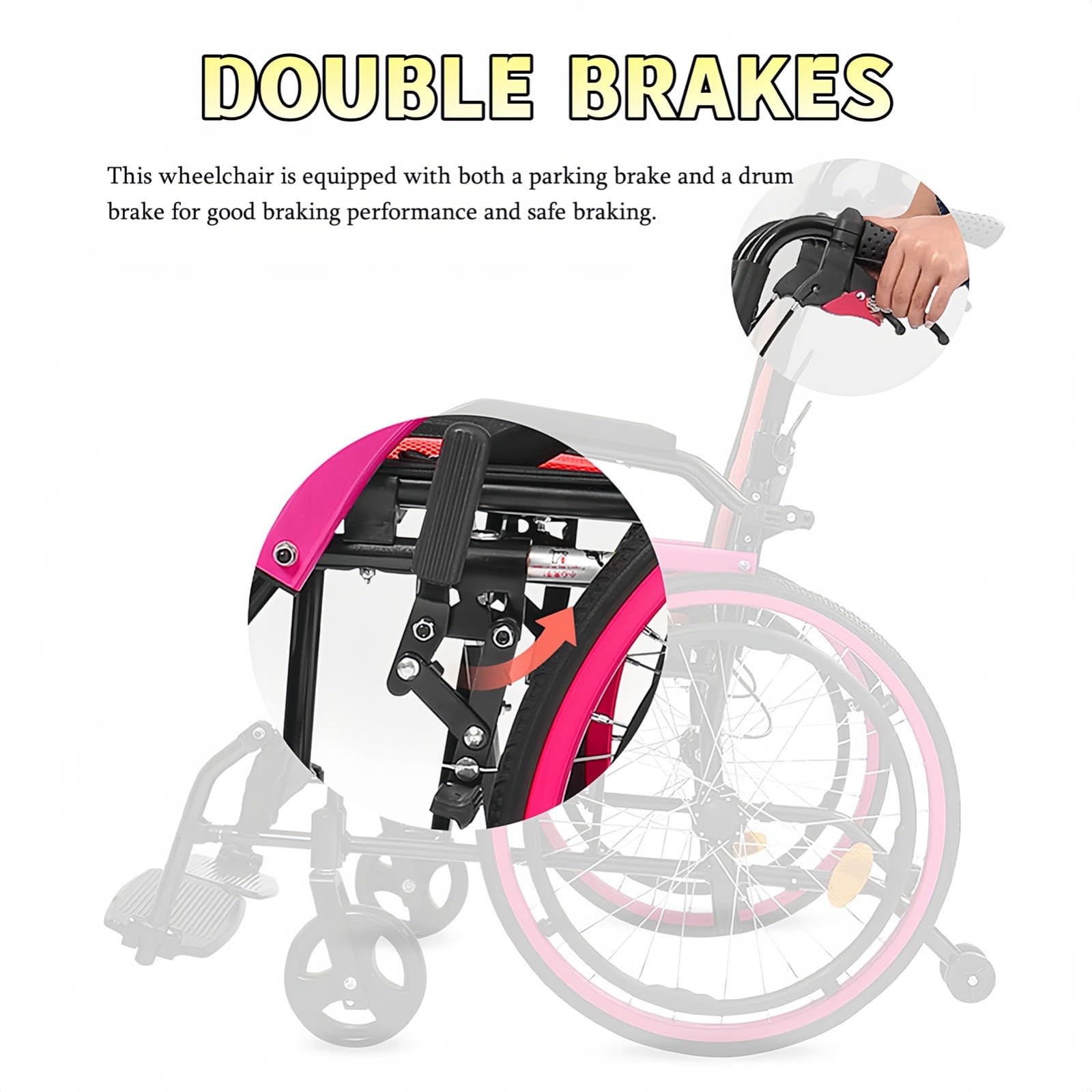 Silla de Ruedas Silla de Ruedas Activa de Aluminio Ligera y Plegable, Silla de Ruedas de Viaje Ultraligera, reposabrazos giratorios, 11 kg, para el hogar y de Viaje A