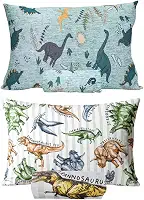 Kit 2 Jogos de Cama com Elastico Tema Dinossauros Dino Verde e Dinossauro Jurassic Realista Antialergico