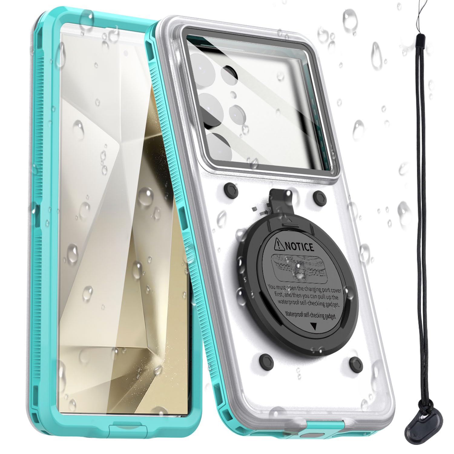 AICase Waterproof Phone Case,Universal Self-Check Function Underwater Pouch Dry Bag Beach Travel Essentials Tech Gadgets for iPhone 15 14 13 11 12/