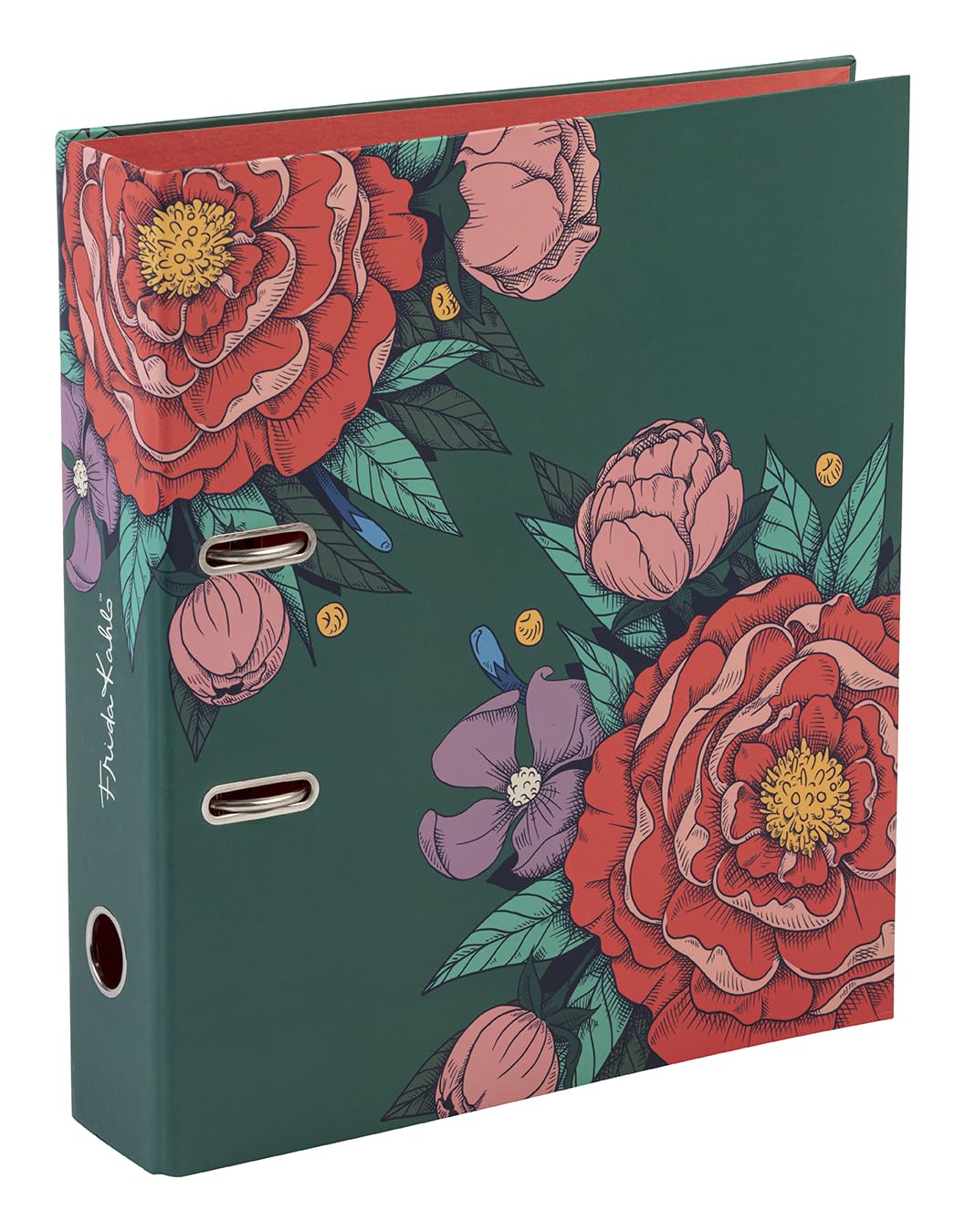 Clairefontaine - 116223C - Frida Kahlo Collection Floral Cardboard Lever Arch File - Spine 7cm - A4 - Satin Finish Paper - Home Office - Frida Kahlo Collection
