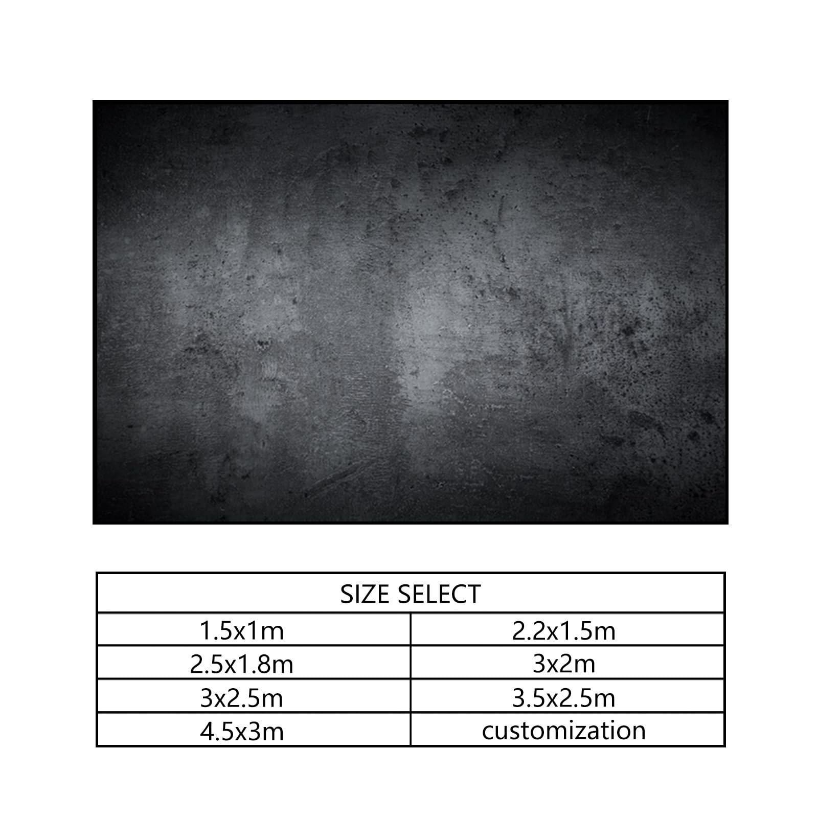 YongFoto 3x2,5m Vinyle Toile de Fond Surface de béton Noir Mur Texture marbre foncé Fond Décors Studio Photo Banner Enfant Video Fete Photobooth Photographie Props