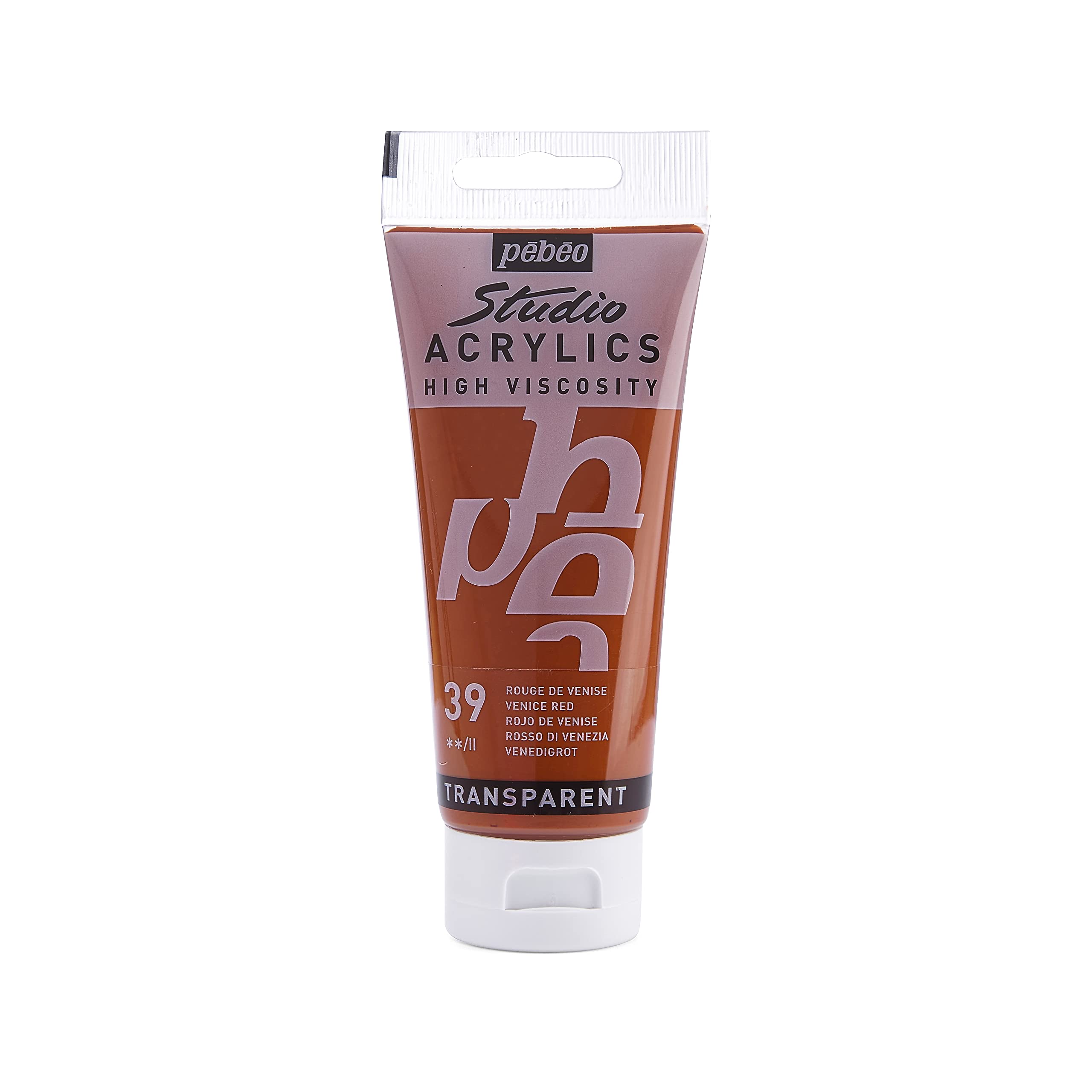 Pebeo Studio Acrylics 100-milliliter Acrylic Paint, Venice Red