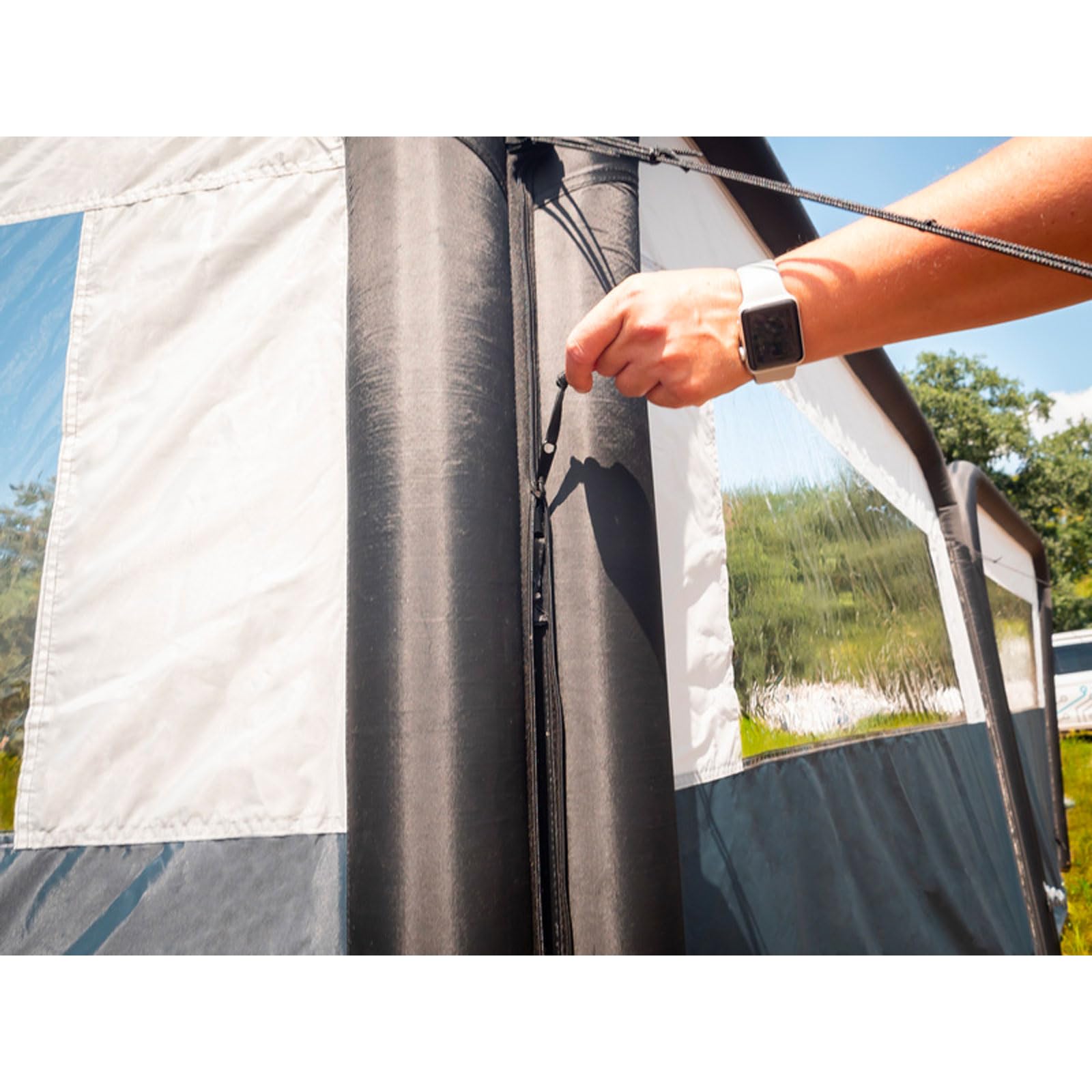 Helgoland Air Brise-vue pour camping 400 x 155 cm 2 pièces avec pompe