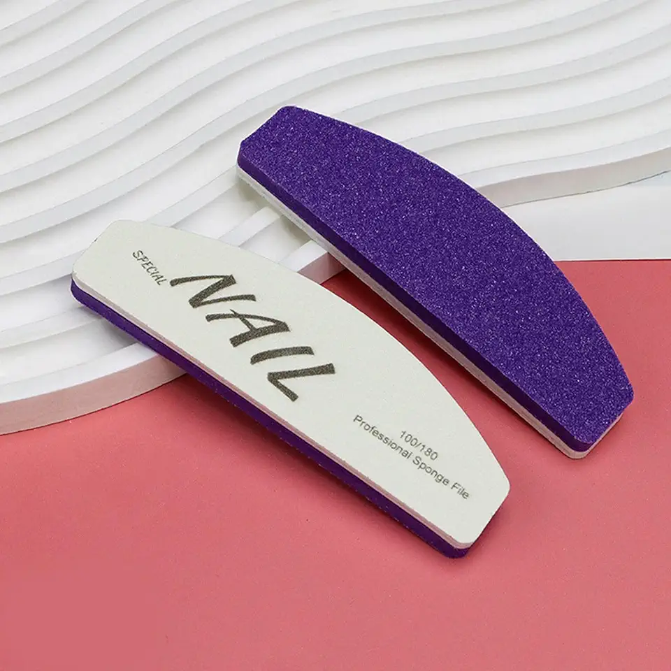 Mini lixa de unha 2 em 1 - lixas de unha, grão grosso para lixar textura de esmalte de gel irregular, grão fino para alisar e modelar unhas
