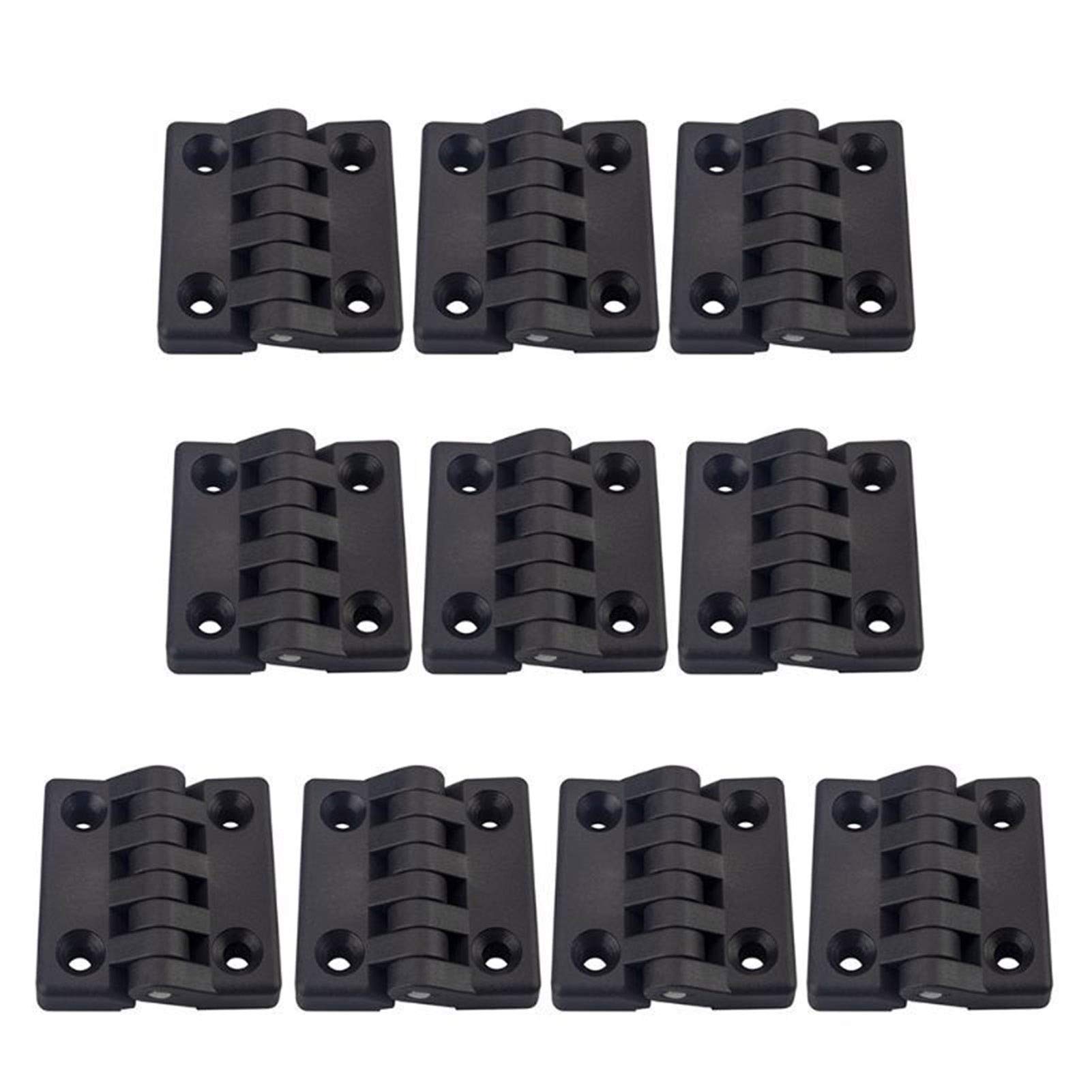 10PC Black Plastic Butt Hinge Drawer Jewelry Box Hinge Wooden Box Cabinet Furniture Hardware Accessories(50x50x9.5mm)