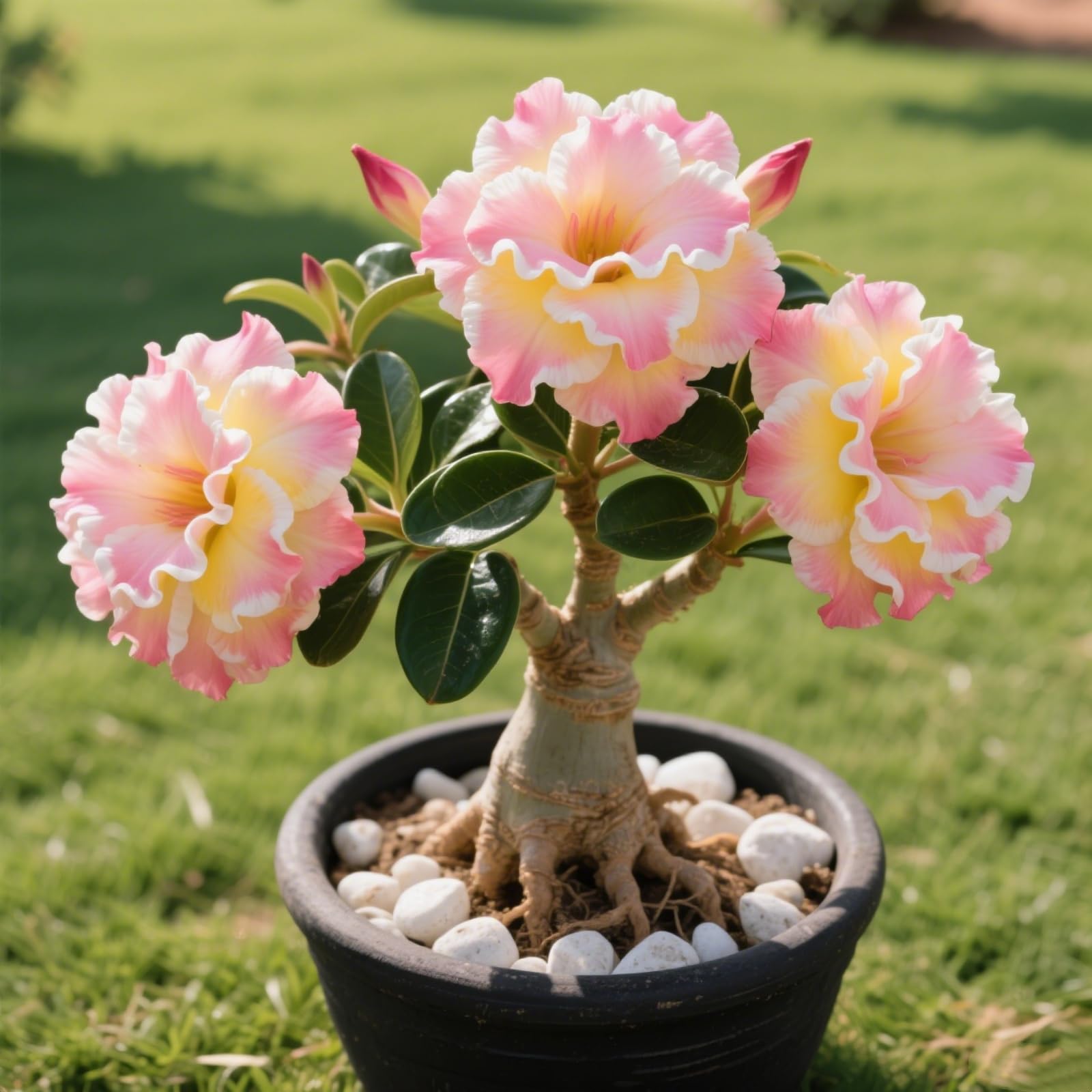 Desert Rose/Double-Flowered Desert Rose- Potted/Plants/Rhizome/Ornamental/Resistant/Bedding/Gorgeous-D-1 Bulbs