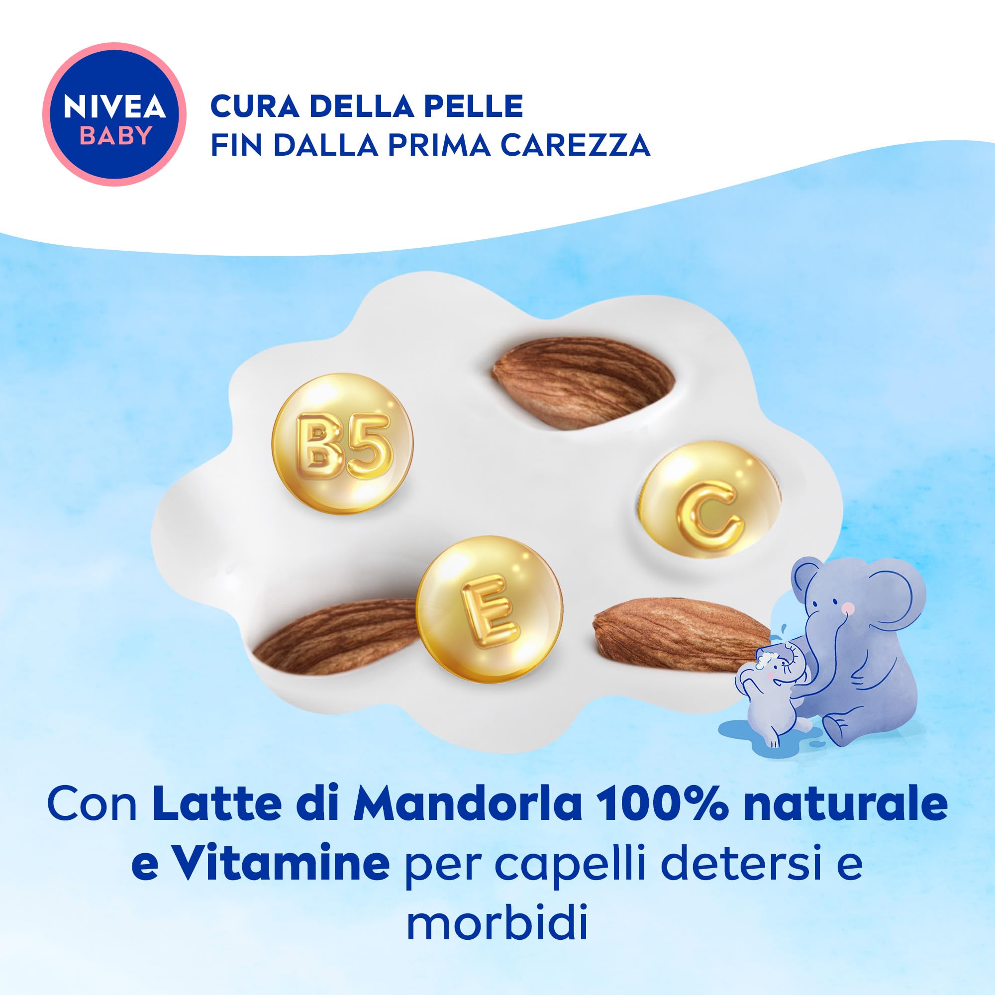 NIVEA BABY Shampoo Delicato & Neutro 200ml, Shampoo bambini per una detersione delicata, Formula per neonati con protezione no lacrime e senza solfati per capelli morbidi e senza nodi