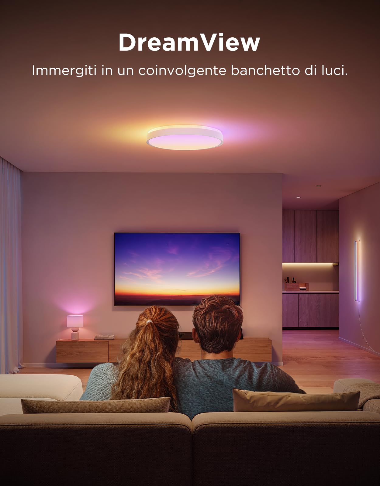 Govee Plafoniera LED Soffitto RGBIC, Smart Lampadario LED Ø38cm, 48,5W Lampada da Soffitto Dimmerabile 4300lm Lavorare con Matter Alexa Google Home, Luce per Camera da Letto Soggiorno Cucina Corridoio