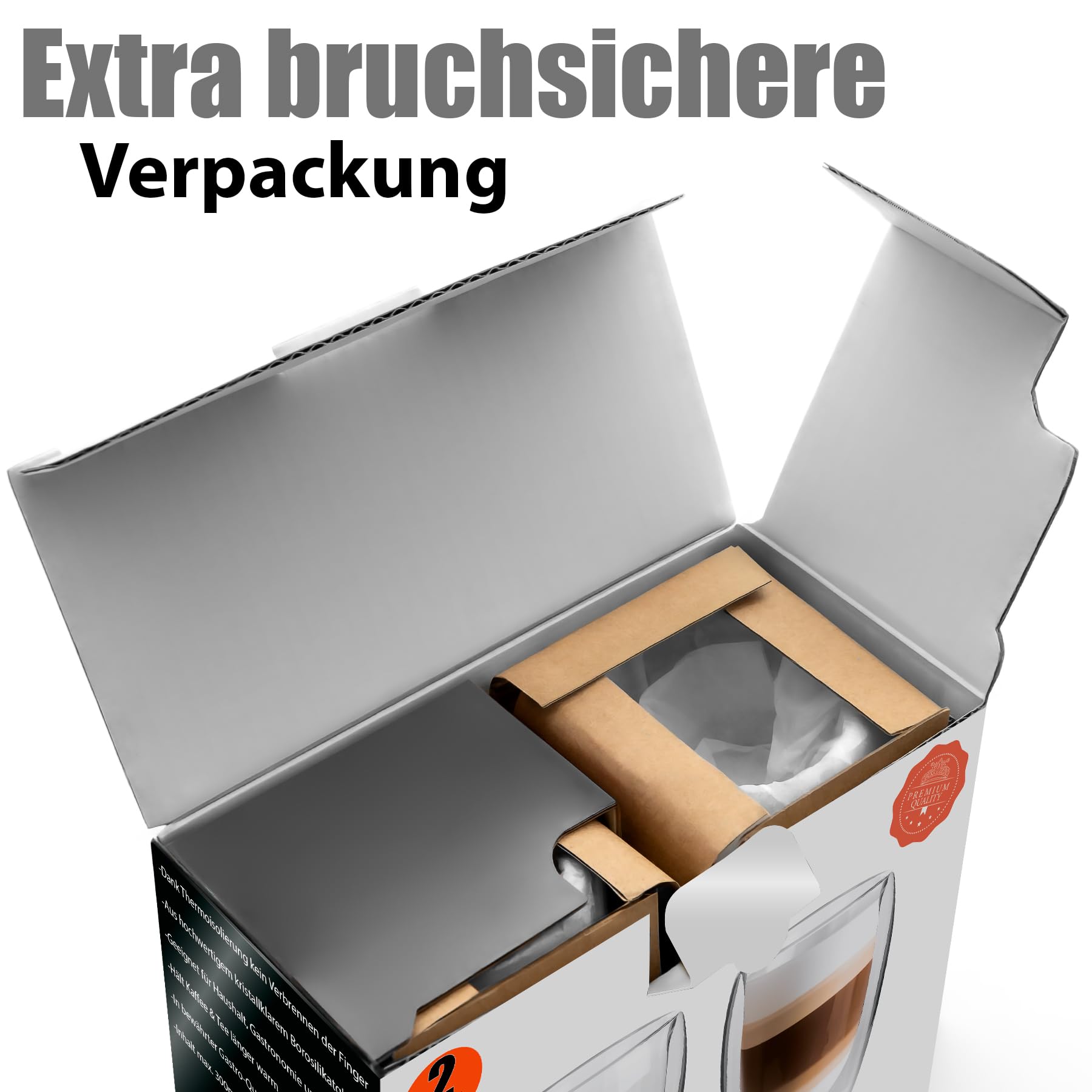 BigDean 2 x 300 ml dubbelwandige latte macchiatglas BigDean 2 x 300 ml dubbelwandige latte macchiatglas