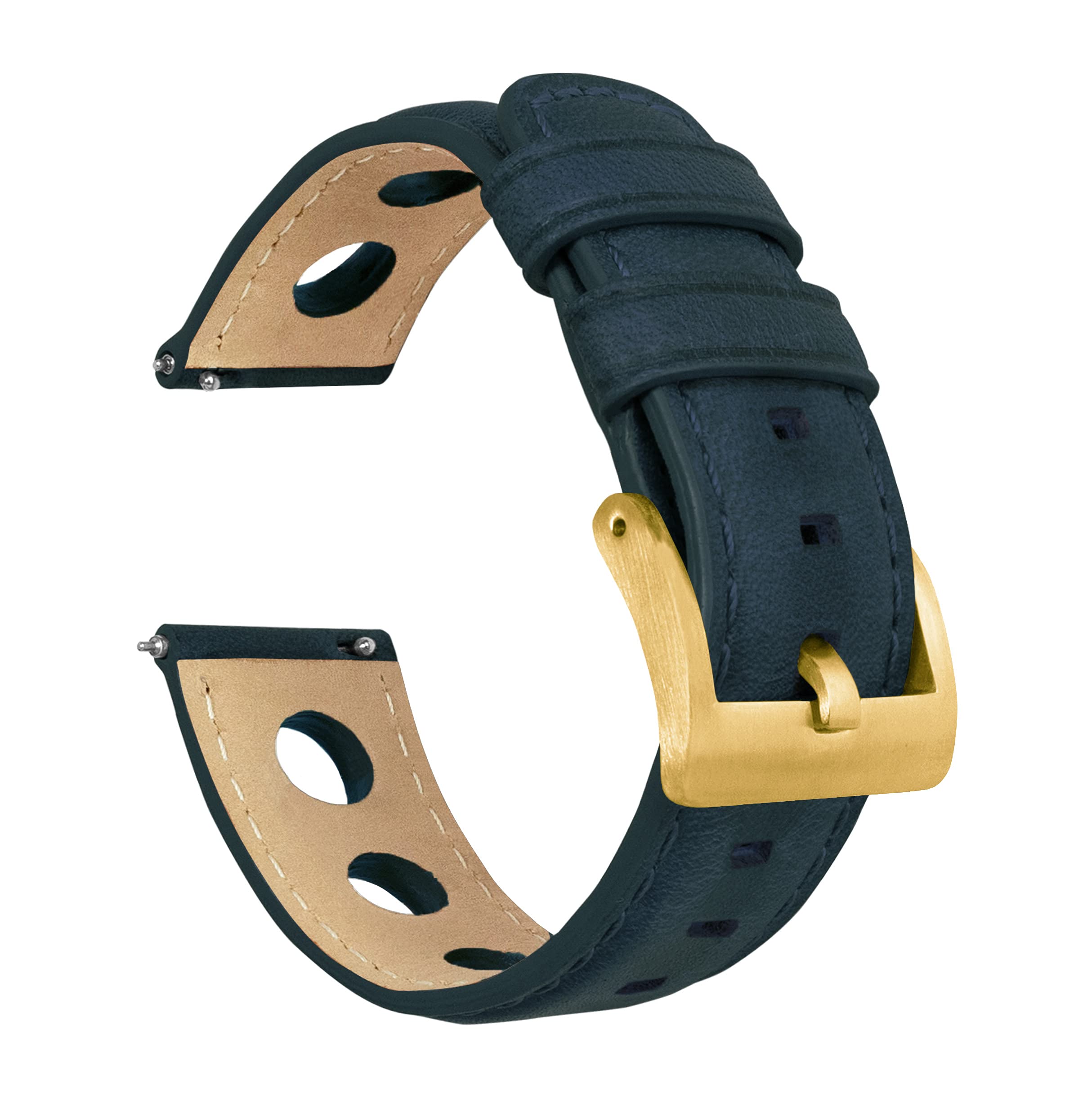Barton Racing &amp; Rally Horween Leather Straps with Integrated Quick Release Spring Bars - Watch Bands