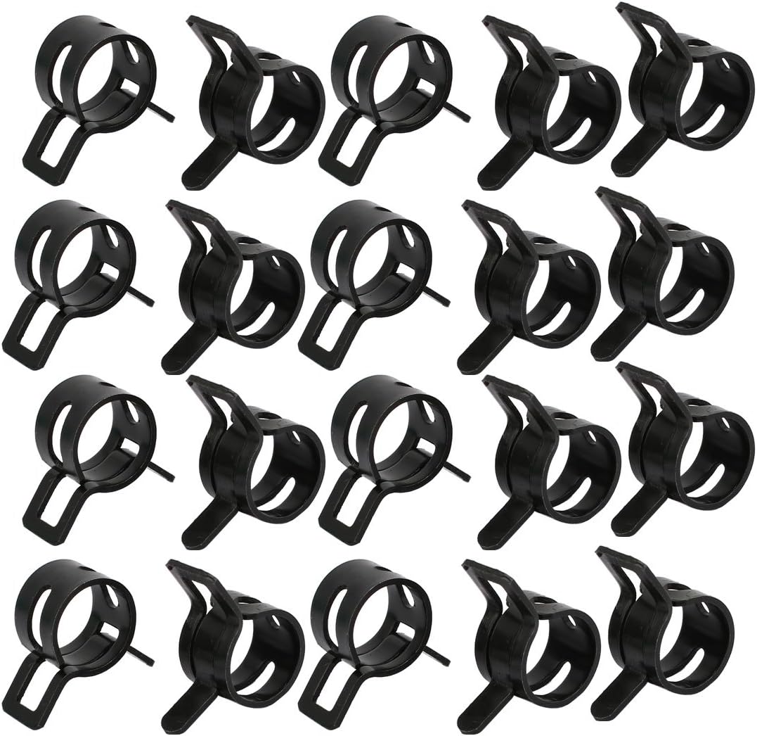 uxcell 20 Pcs 10mm Spring Type Action Fuel Hose Pipe Low Pressure Air