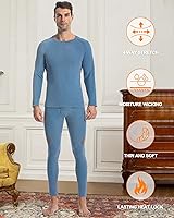 Vista 7 de Runhit Mens Thermal Underwear SetFleece Lined Long Johns for Men Thermal Shirts and Pants Base Layer Cold Weather Thermals