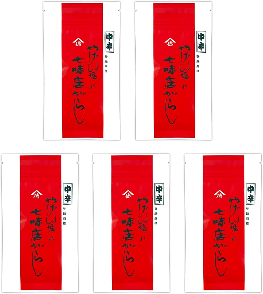 Amazon | 七味唐辛子 中辛 （5袋）浅草 やげん堀 【創業400年 江戸時代
