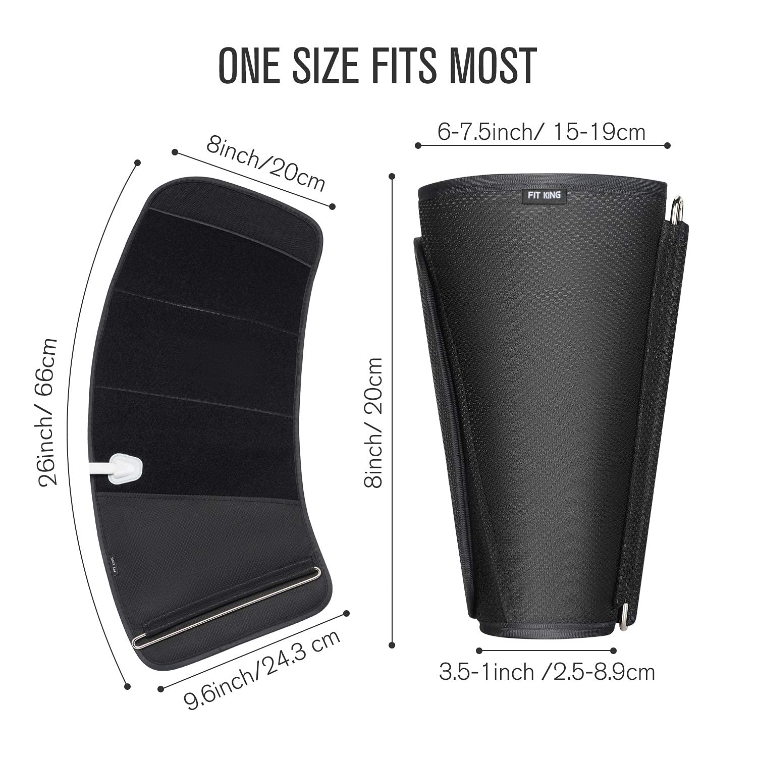 FIT KING Appareil de Massage des Bras et des Mollets Massage Jambes pour la Circulation Bottes Pressothérapie Immédiatement les Jambes Lourdes et Gonflées 2 Modes de Compression 3 Intensités