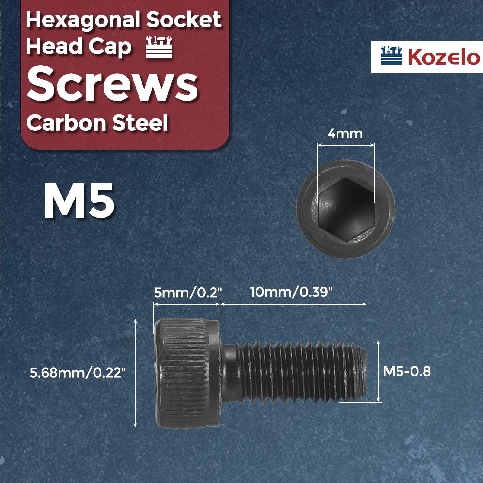Kozelo 50pcs Socket Head Cap Screws - Image 2