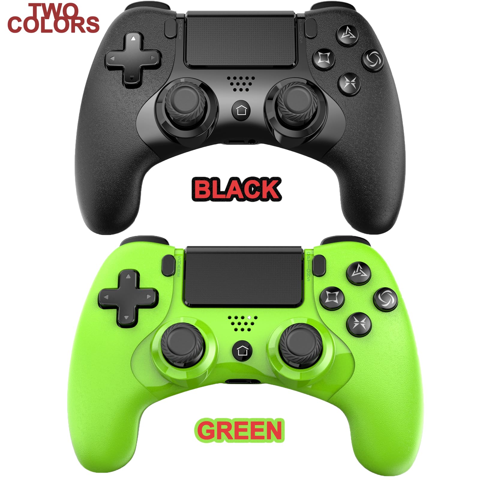 RCCBOOST Mando Inalámbrico Compatible con PS4, Gamepad Mando para P4/PS4 PRO/SLIM y PC, Mando P4 con Doble Vibración, Audio, Giroscopio de Seis Ejes, Pantalla Táctil, 600mah Batería(vert)