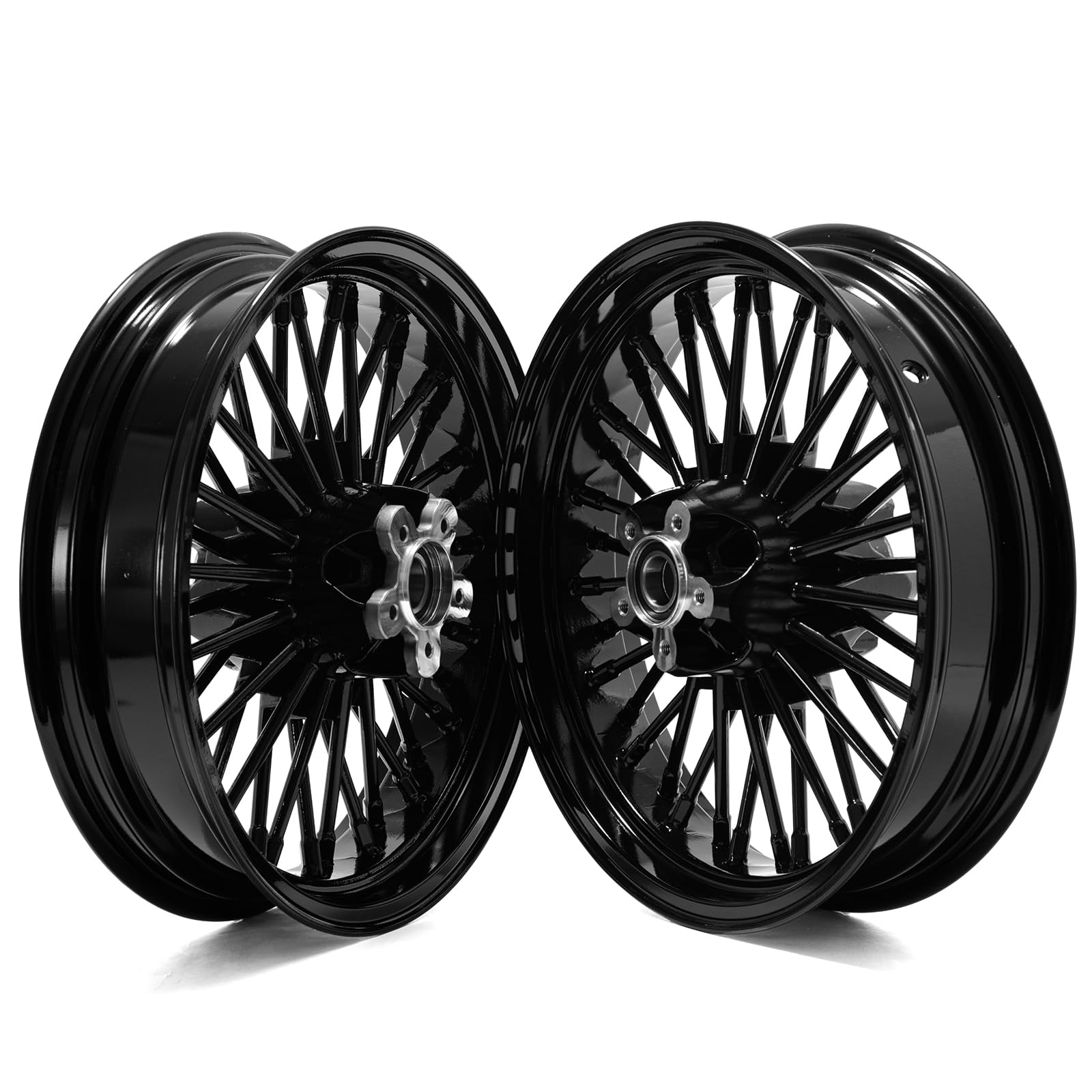 TOFR 16x3.5 16x3.5 Fat Spoke Black Wheels For Harley Touring Baggers 84-08