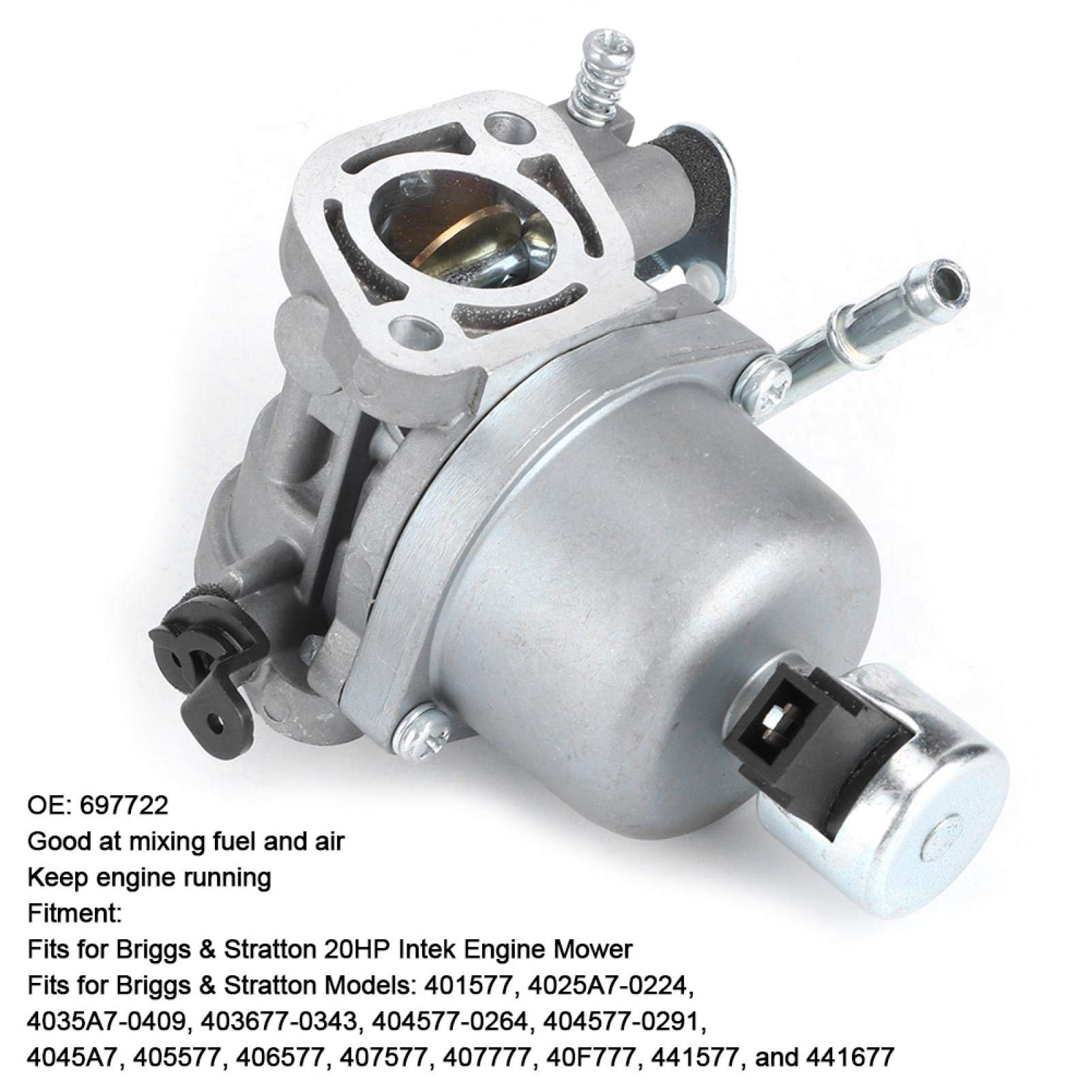 Gaźnik, 697722 Wymiana gaźnika motocyklowego pasuje do Briggs & Stratton