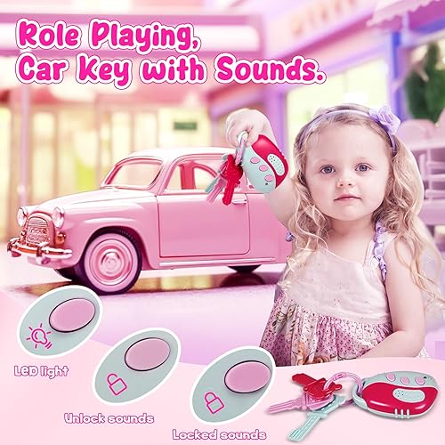 Miniatura 7 de Bolsa de juego para niñas pequeñas, bolso para niñas de 3, 4, 5, 6, 7, 8 años, juego de bolso de juego de regalos de princesa con bolso, teléfono,