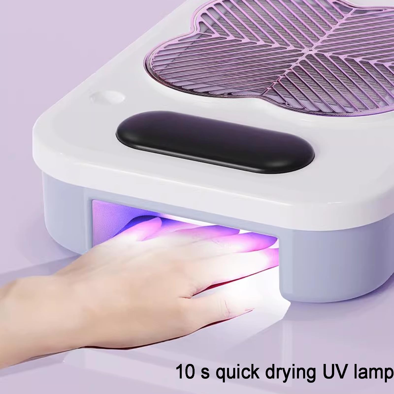 Odkurzacz do paznokci, 3 w 1, z lampą UV LED, frez, odkurzacz, regulowana siła ssania i filtr wielokrotnego użytku do użytku domowego