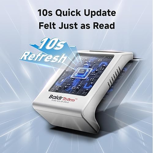 Miniatura 5 de BaldrTherm Termómetro para interiores, medidor de humedad, paquete de 2 termómetros de habitación con energía solar, sensor de temperatura digital