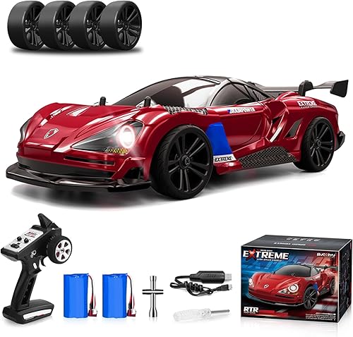 Desdoni RC Drift Car Control Remoto Coche Escala 116 38 KMH Alta Velocidad Rápido 4WD RC Auto 2.4 Ghz Control de Dirección Escala Completa con Luces