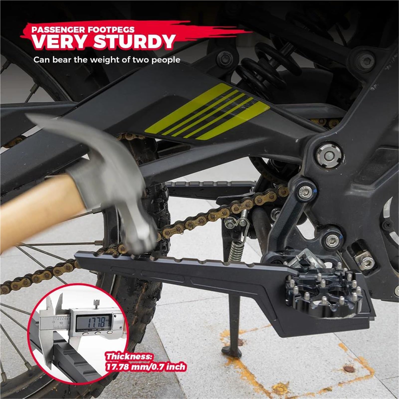 Estensioni per Pedane Passeggero Pedane Estese Motocross Moto da Cross Accessori Fuoristrada per Sur Ron Light Bee XS/X/L1E
