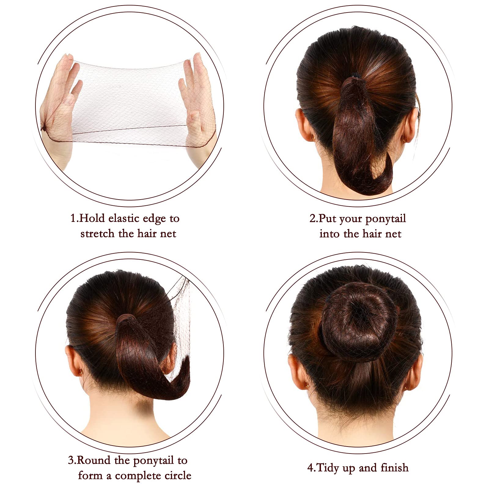 200 redes de pelo invisible con redecilla pelo elasticidad nailon redecilla para el cabello con borde elástico Adecuado para la fijación del cabello de bailarines, gimnasia, jinetes, chefs, enfermeras