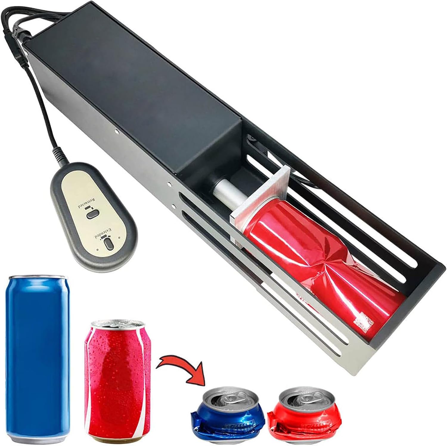 Electric Can Crusher for Recycling 12oz&16oz Aluminum Cans,Metal Can Crusher, Heavy-Duty Smasher for Aluminum Seltzer