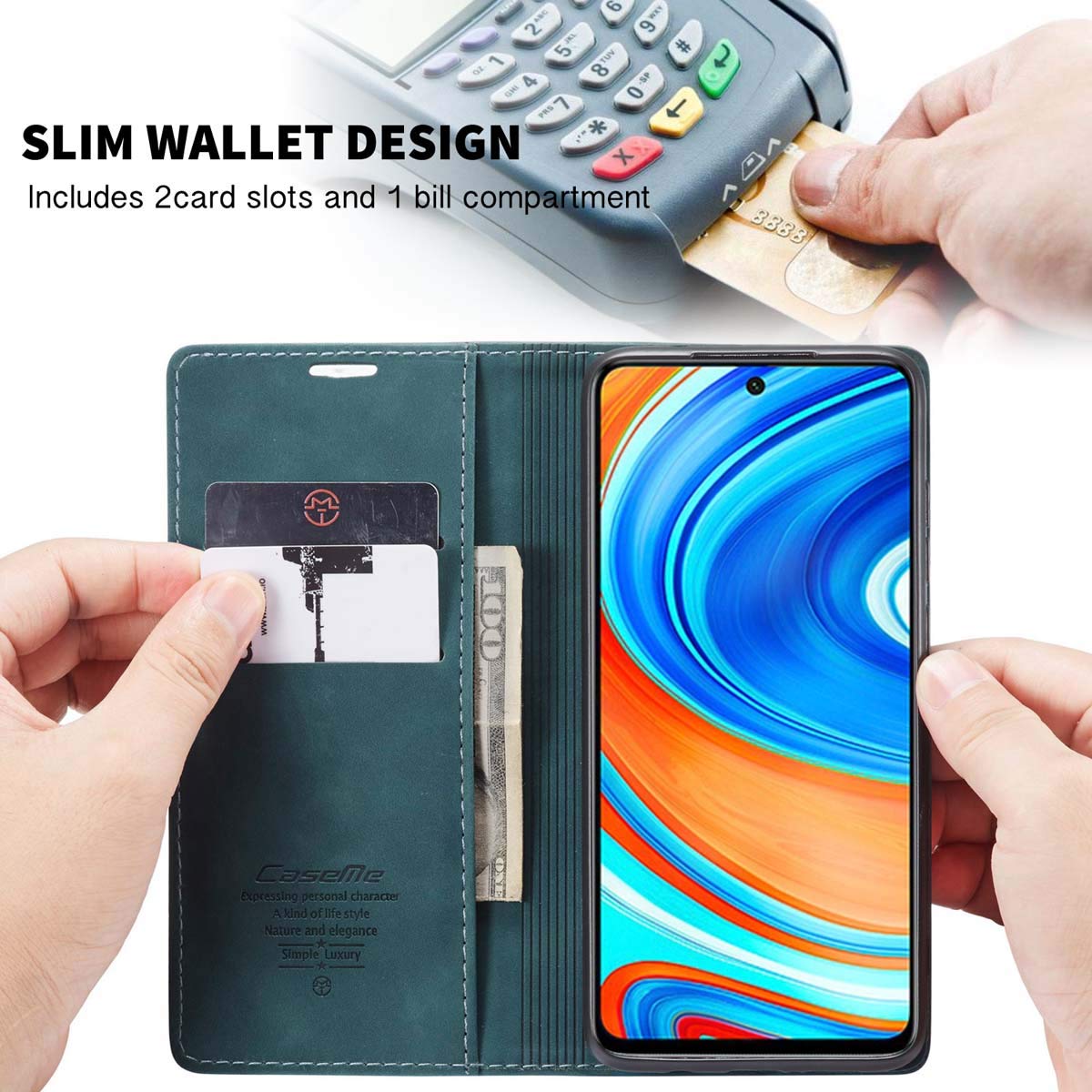 Verpotex Cover per Xiaomi Redmi Note 9 PRO/Note 9 PRO Max/Note 9S, Cover a Libro Magnetica in Pelle Premium, Custodia a Portafoglio [Slot per Schede] [Funzione di Supporto] [Magnete] (Lupo