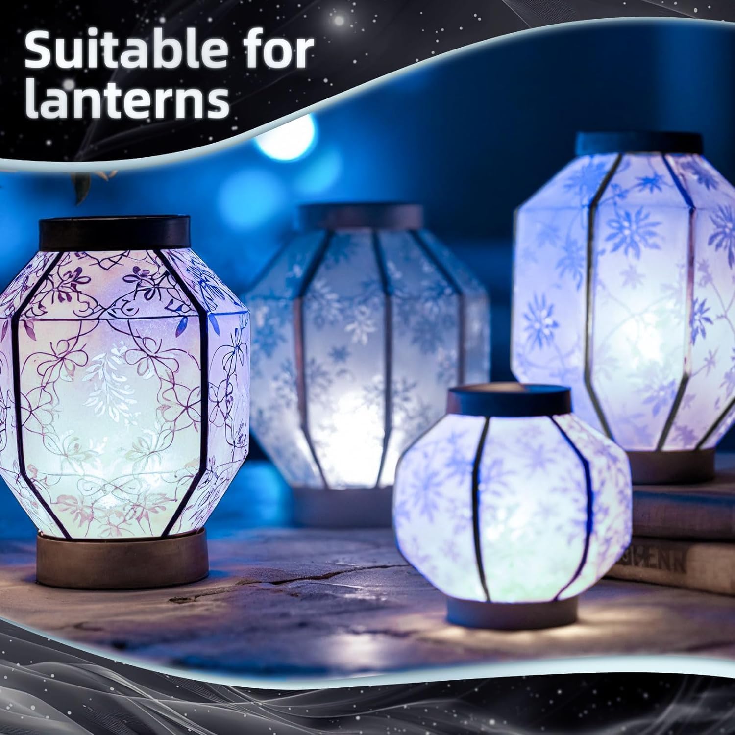 LIHAO 24x Battery Operated LED Party Lights Bulbs for Paper Lantern Balloons Party Decoration, Waterproof - White