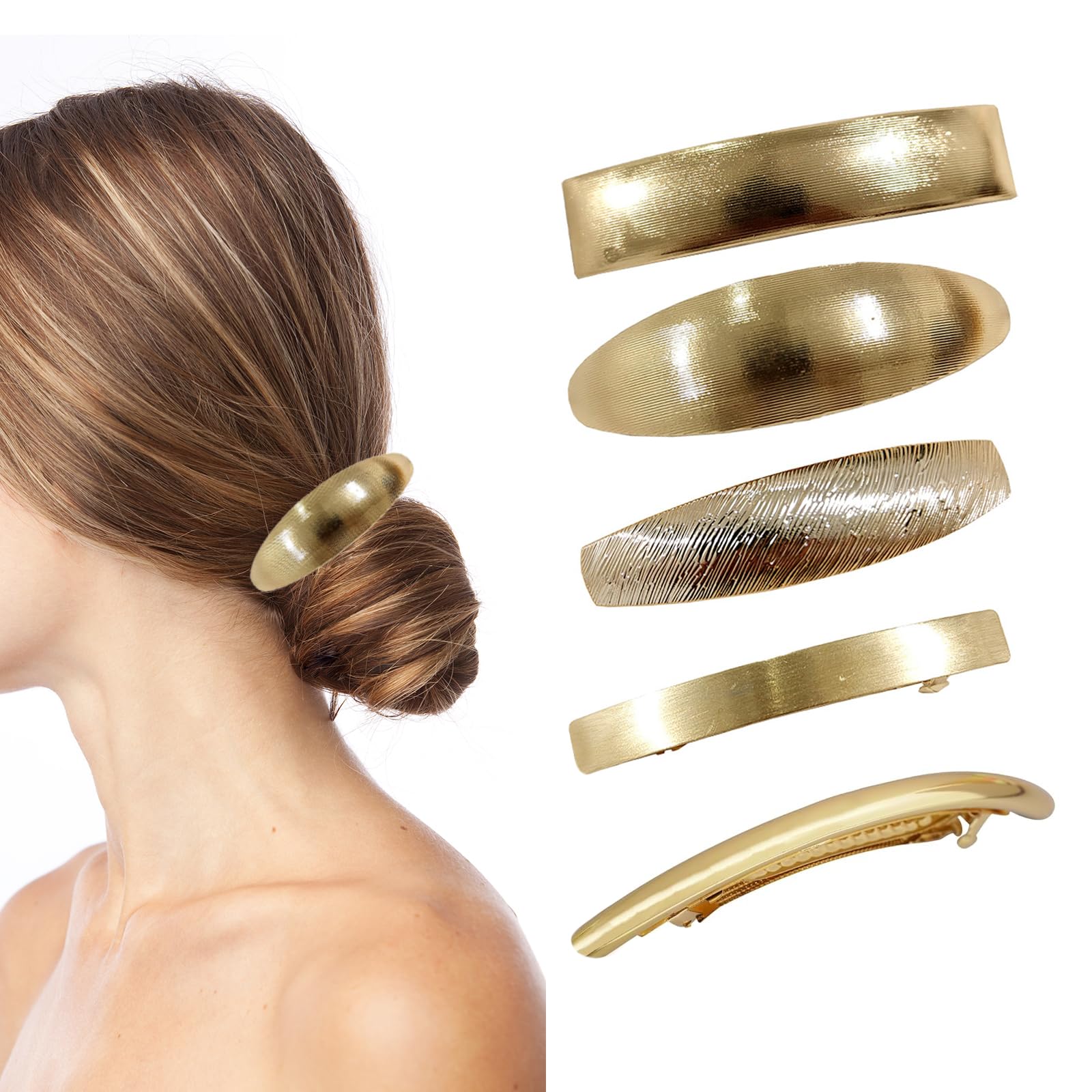 Amazon.com : Metal Retro Large Barrette Pack of 5 Style  display picture 1