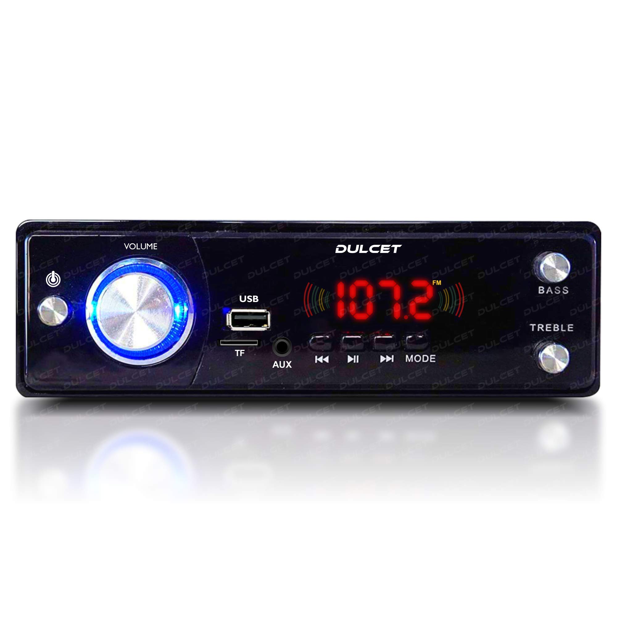 Dulcet DC-3030X High Power Single Din MP3 Car Stereo with Big LED Display/Bluetooth/USB/FM/AUX/MMC/Remote Control and 3.5mm Premium AUX Cable