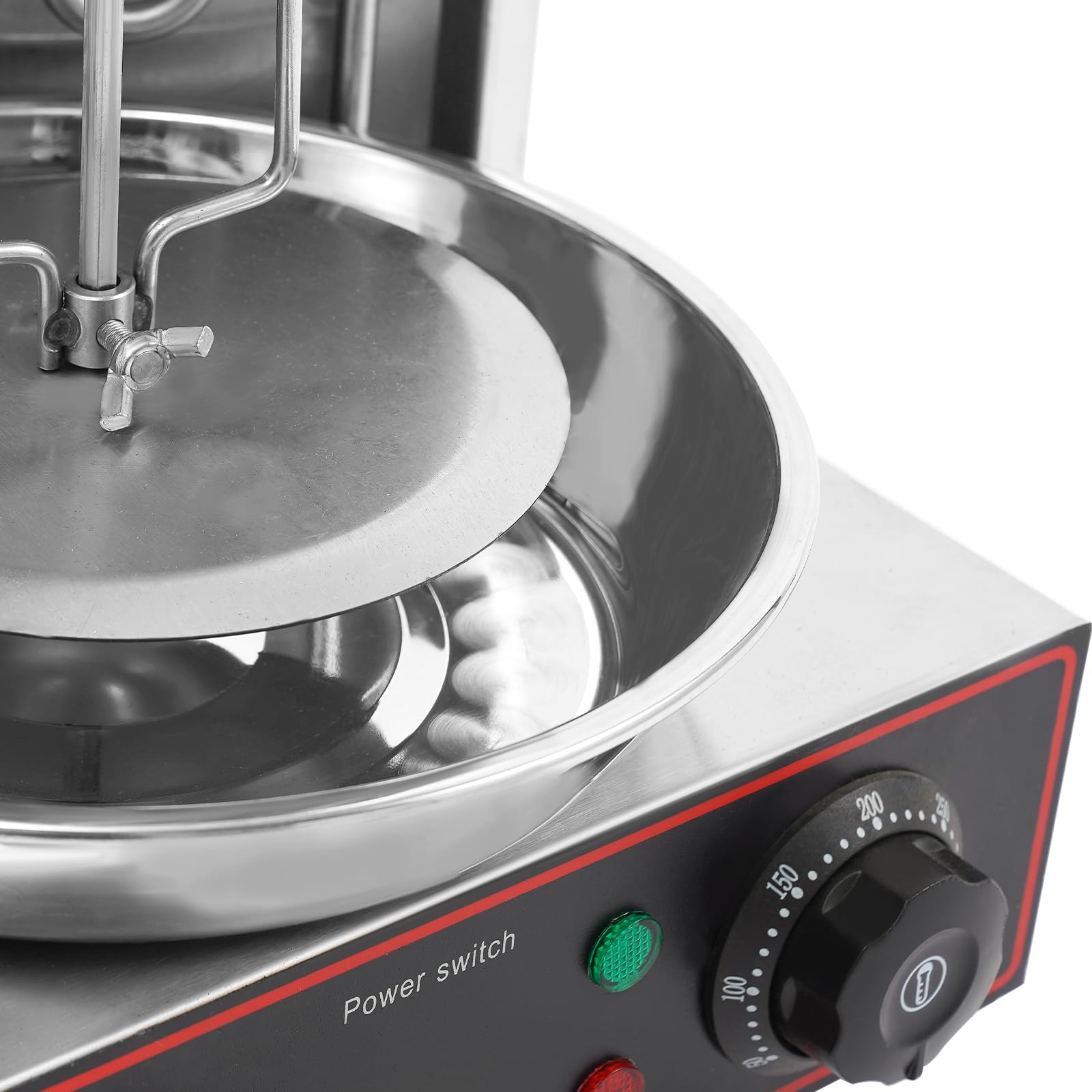 Grill do kebaba do kebaba, 3000 W, pionowy grill elektryczny z automatycznym rożnem obrotowym 360°, regulacja temperatury 50-300°C, elektryczny grill stołowy do kebabów Shawarma Rotisserie