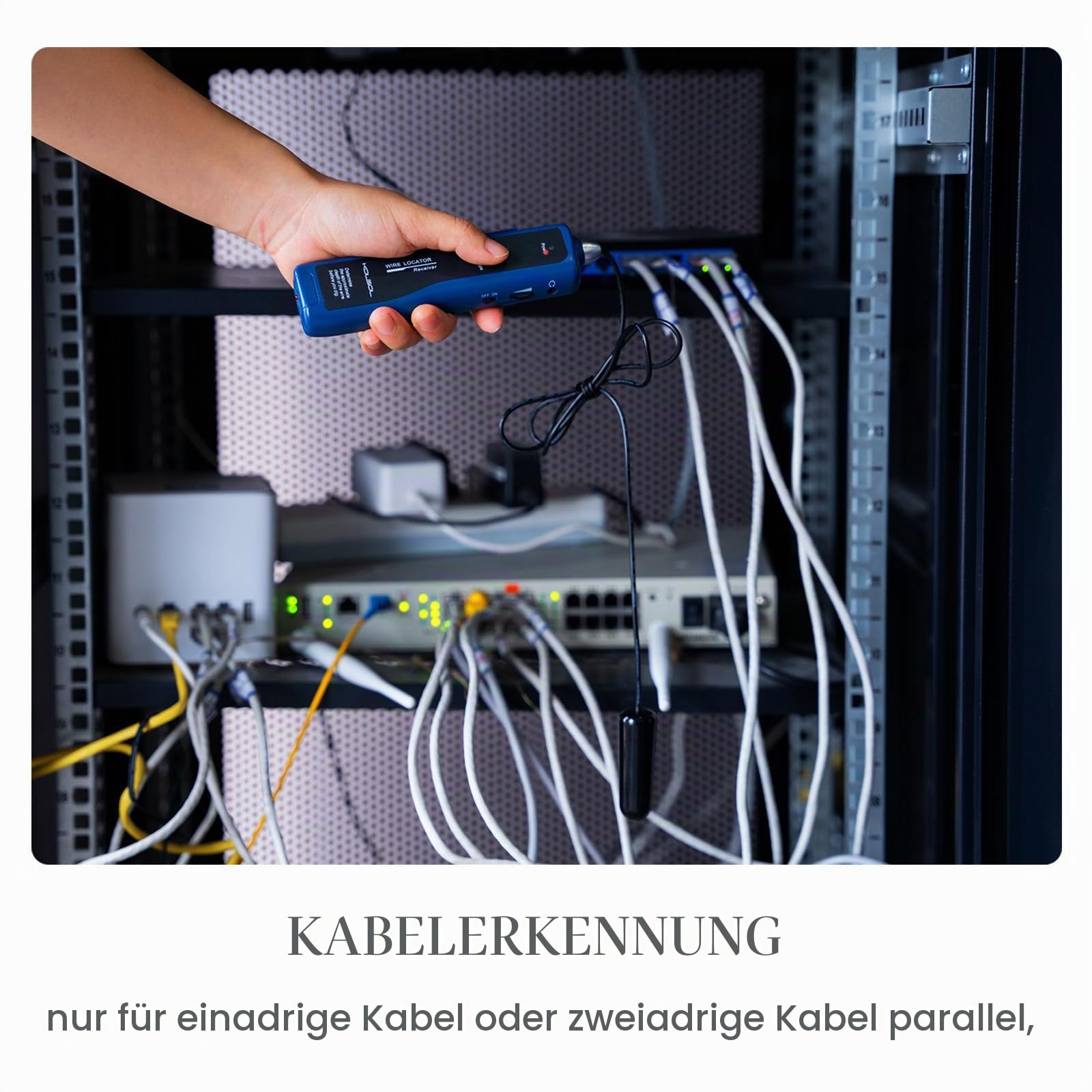 F02 Pro Erdkabel-Suchgerät, Kabelsuchgerät mit Kopfhörer, Kabeltester für Hundezaunkabel, Drähte zur Bewässerungssteuerung