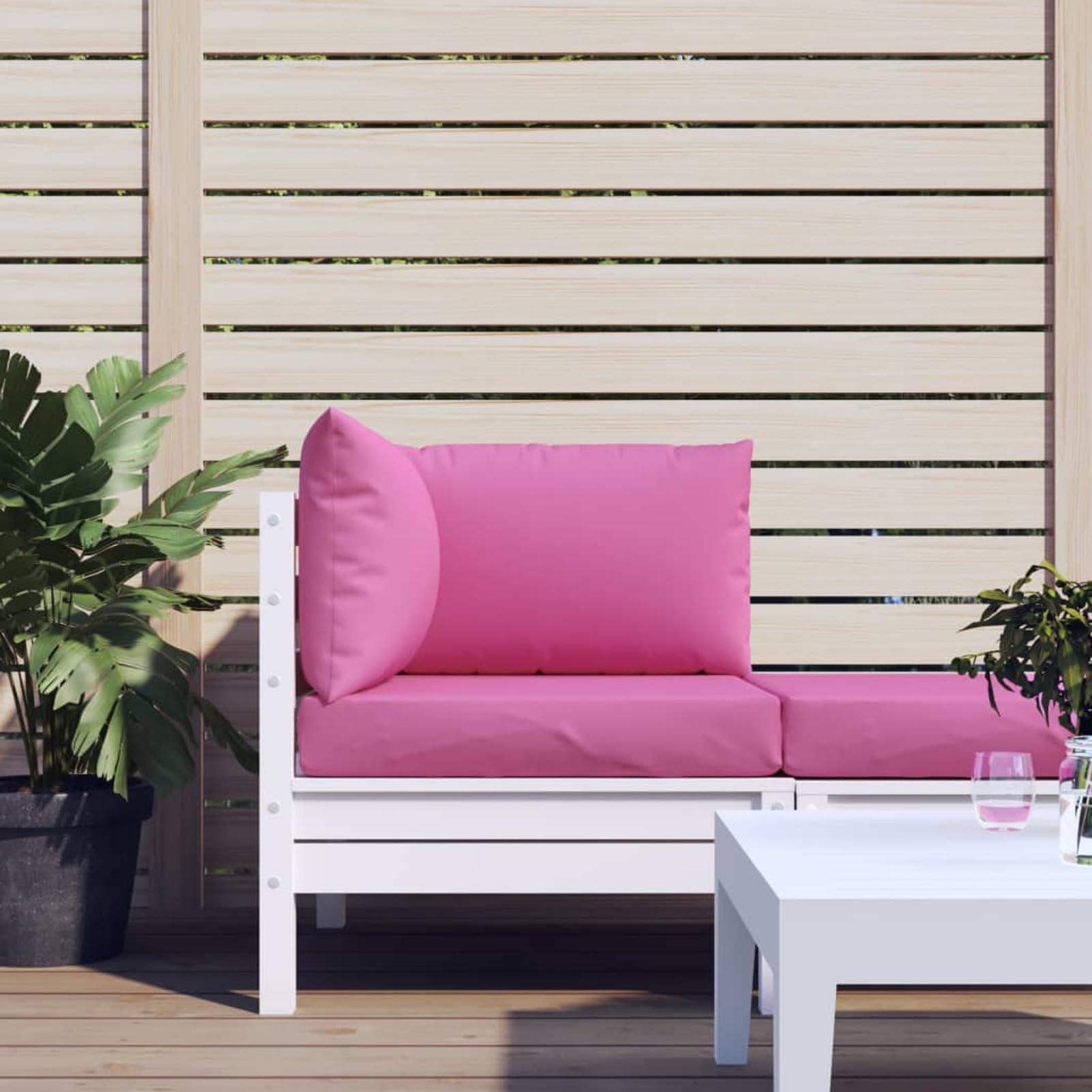 LAPOOH Palettenkissen 3 STK. Rosa Oxford-Stoff Sitzkissen Outdoor, Ersatzkissen Für Rattanmöbel, Sonnenliege Kissen, Paletten Polster, Schaukelstuhlkissen - 361790