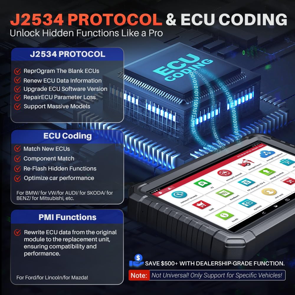LAUNCH X431 PRO3S+ Elite, All-in-One Diagnostic Scan Tool, Bidirectional Scanner with J2534, Topology Map, 60+ Services, FCA/CANFD/DoIP/D-PDU/VAG for All Vehicles