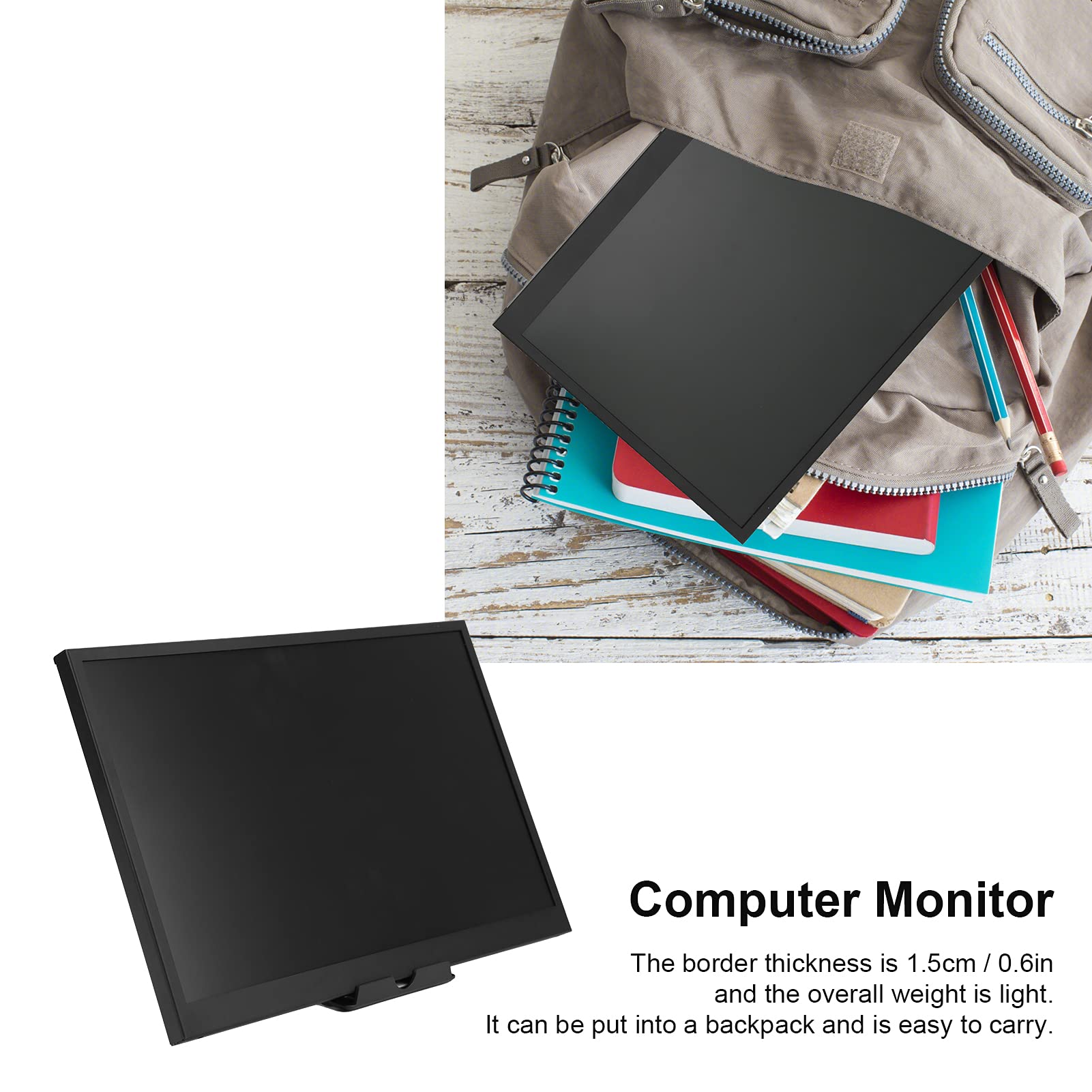 Schermo LCD per Computer, Angolo di Visione HD 60°, Risoluzione Ultra HD 1280 X 800, Monitor per Computer Desktop per Lavorare, Giocare, Guardare Film