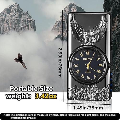 Miniatura 4 de GADATOP Eagle - Encendedor multifuncional, arco eléctrico, plasma, resistente al viento, iluminación LED de esfera luminosa de metal a la moda