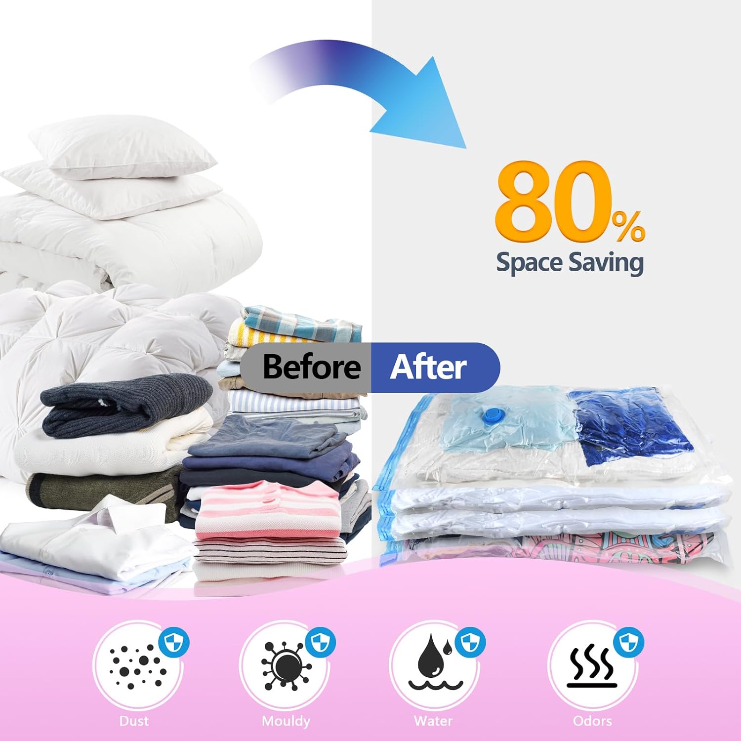 HOTBAG Electric Air Pump for Vacuum Storage Bags, Portable Travel Vacuum Pump Compressing Clothing Vacuum Seal Pump for Various Vacuum Seal Bags Pink(Storage Bag Not Included)