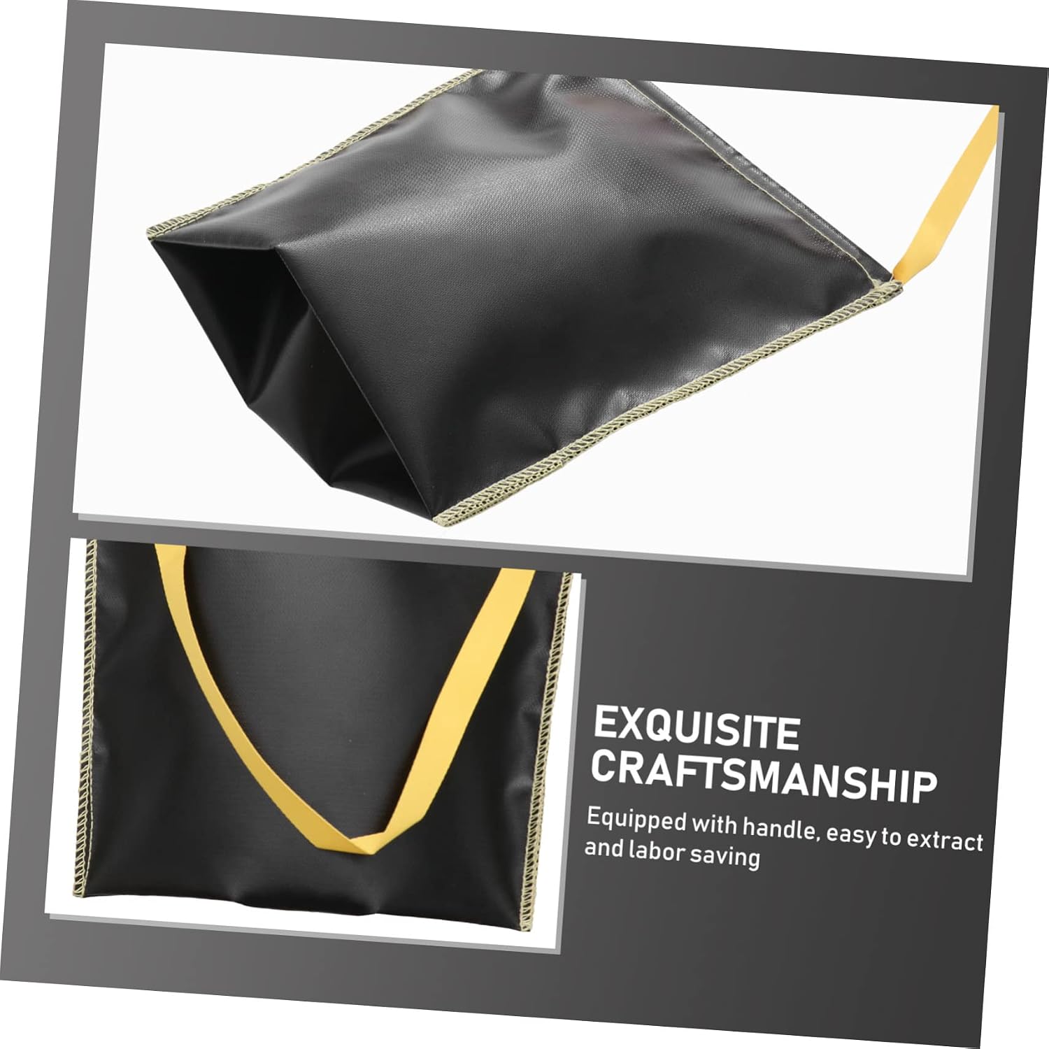 Fire Retardant Bag for Outdoor Fire Pit Heat-Resistant Storage Charcoal Grill Accessory Fireproof Safe Handle and Magnetic Closure