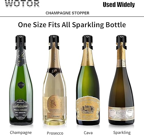 Miniatura 5 de Tapones de champán con tapón de botella de champán de acero inoxidable con corcho de champán reutilizable de silicona de grado alimenticio,