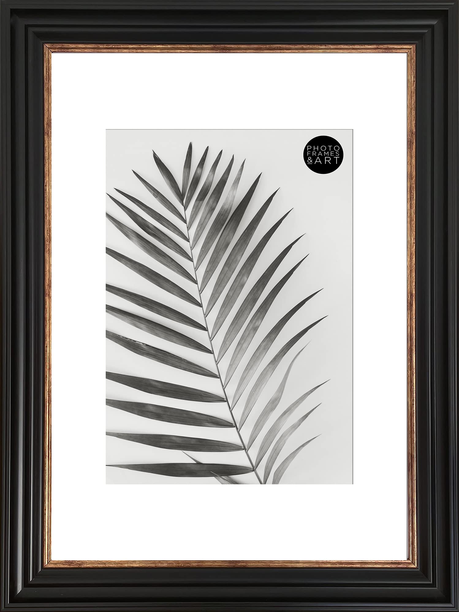 pf+a REAL GLASS Vintage Black Frame For A4 - Black & Copper Gold frame A3 For A4 White Mount